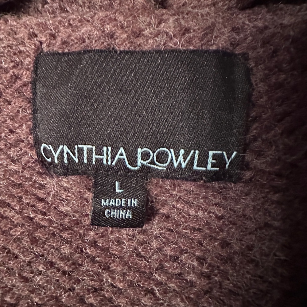 Cynthia Rowley Braided Collar & Front Cardigan - Size L - Picture 7 of 9